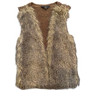 JACK. Brown Faux Fur Vest Small